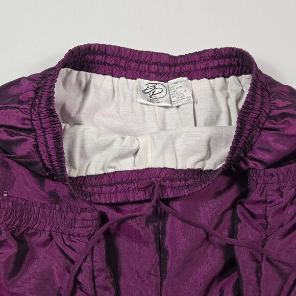 Vintage 80s Beyond Performance Tracksuit Purple Nylon Colorblock Petite L - Picture 16 of 16